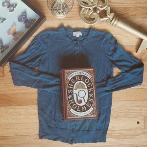 Loft Peacock Green 100% Cotton Cardigan